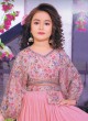 Party Wear Pink Embroidered Palazzo Suit